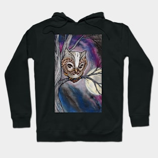 shy night owl painting. Hoodie